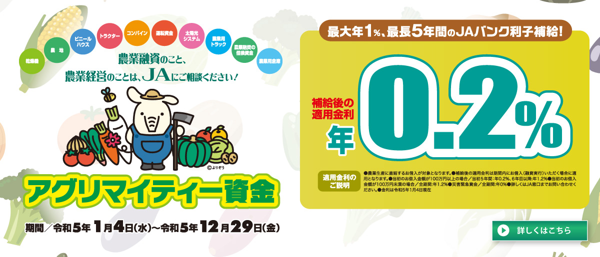JAバンク滋賀 農業融資応援プラン